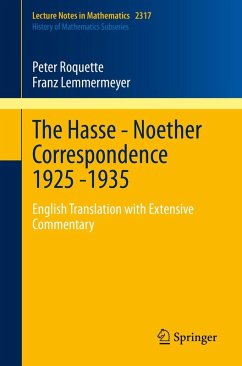 The Hasse - Noether Correspondence 1925 -1935 (eBook, PDF) - Roquette, Peter; Lemmermeyer, Franz