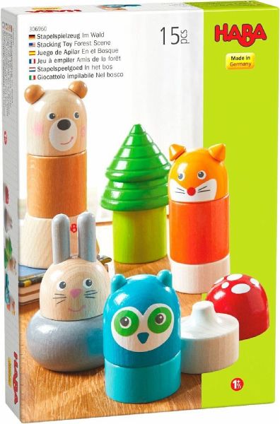 HABA 1306960001 - Stapelspielzeug Im Wald, Stapelspiel, Holz, 15-teilig HABA 1306960001 - Stapelspielzeug Im Wald, Stapelspiel, Holz, 15-teilig