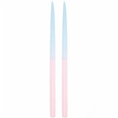 Spitzkerzen 28 cm, Dip Dye, Blau/Rosa