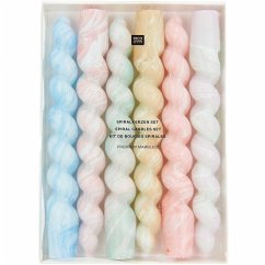 Cover Spiralkerzen Set 18,5 cm, marmoriert