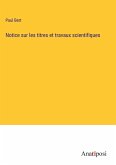 Notice sur les titres et travaux scientifiques