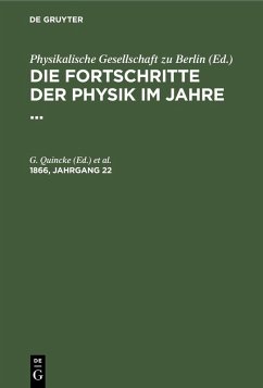 Die Fortschritte der Physik im Jahre .... 1866, Jahrgang 22 (eBook, PDF)