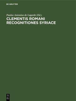 Clementis romani recognitiones Syriace (eBook, PDF)