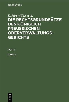 Cover Die Rechtsgrundsätze des Königlich Preussischen Oberverwaltungsgerichts. Band 2 (eBook, PDF)
