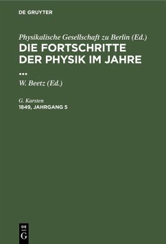 Die Fortschritte der Physik im Jahre .... 1849, Jahrgang 5 (eBook, PDF) - Karsten, G.