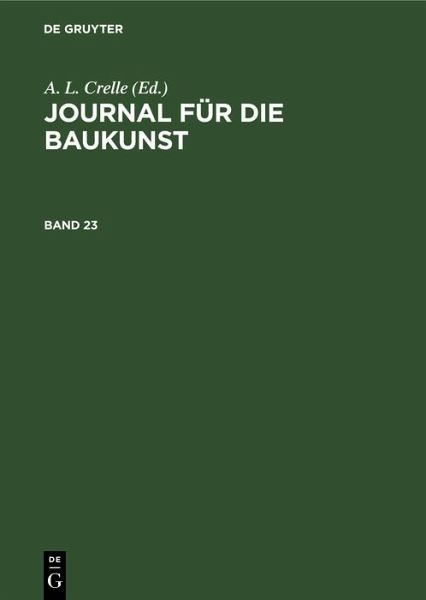 Journal für die Baukunst. Band 23 (eBook, PDF)