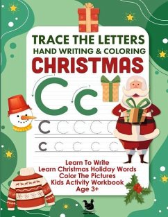 Letter Tracing & Coloring Book For Kids Christmas Words: Learn To Write Pencil Control Workbook & Coloring Book - Ooh Lovely