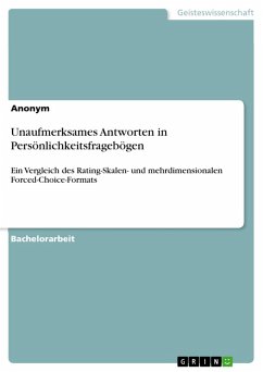 Unaufmerksames Antworten in Persönlichkeitsfragebögen (eBook, PDF)