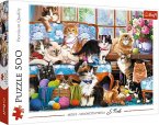 Puzzle 500 - Katzen Familie