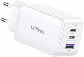 Schnellladegerät 65 Watt - UGREEN Nexode USB-A + 2 x USB-C 65W GaN Tech Fast Charger White