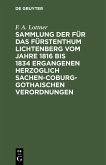 Sammlung der für das Fürstenthum Lichtenberg vom Jahre 1816 bis 1834 ergangenen Herzoglich Sachen-Coburg-Gothaischen Verordnungen (eBook, PDF)