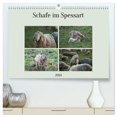 Schafe im Spessart (hochwertiger Premium Wandkalender 2024 DIN A2 quer), Kunstdruck in Hochglanz - Meisenzahl, Jessica