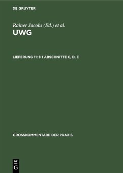 Cover § 1 Abschnitte C, D, E (eBook, PDF)