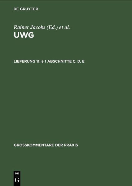 § 1 Abschnitte C, D, E (eBook, PDF)