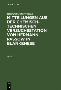 Cover Mitteilungen aus der chemisch-technischen Versuchsstation von Hermann Passow in Blankenese. Heft 1 (eBook, PDF)