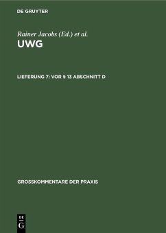 Cover Vor § 13 Abschnitt D (eBook, PDF)