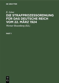 Cover Die Strafprozeßordnung für das Deutsche Reich vom 22. März 1924 (eBook, PDF)