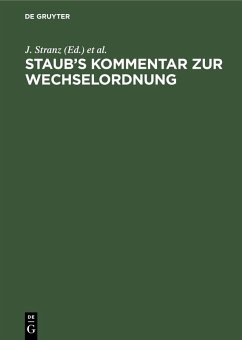 Cover Staub's Kommentar zur Wechselordnung (eBook, PDF)