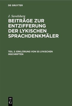 Cover Erklärung von 55 lykischen Inschriften (eBook, PDF)