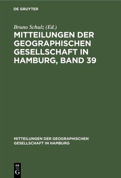 Cover Mitteilungen der Geographischen Gesellschaft in Hamburg, Band 39 (eBook, PDF)