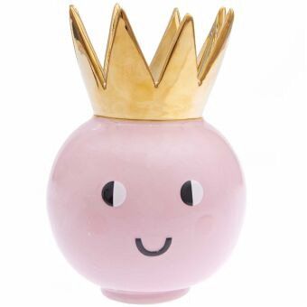 Keramik Vase Krone, rosa Keramik Vase Krone, rosa