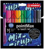 Filzschreiber - STABILO pointMax - 15er Pack - Snooze One Edition - mit 15 verschiedenen Farben