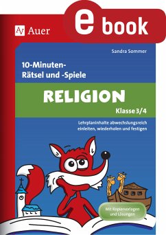 10-Minuten-Rätsel und -Spiele Religion Klasse 3+4 (eBook, PDF) - Sommer, Sandra