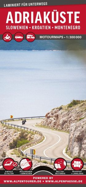 MoTourMaps Adriaküste Slowenien - Kroatien - Montenegro Auto- und Motorradkarte 1:300.000 MoTourMaps Adriaküste Slowenien - Kroatien - Montenegro Auto- und Motorradkarte 1:300.000