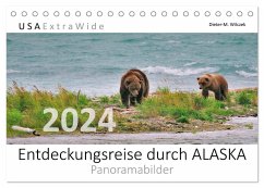 Entdeckungsreise durch ALASKA Panoramabilder (Tischkalender 2024 DIN A5 quer), CALVENDO Monatskalender