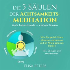 Die 5 Säulen der Achtsamkeitsmeditation: Mehr Lebensfreude – weniger Sorgen. Wie Sie gezielt Stress abbauen, entspannen und im Alltag gelassen bleiben   Inkl. Übungen und Meditationen (MP3-Download) - Peters, Elisa