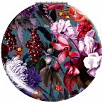 Klappspiegel Blumenbouquet petrol