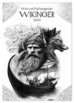 Welt und Mythologie der Wikinger (Wandkalender 2024 DIN A2 hoch), CALVENDO Monatskalender - Frost, Anja