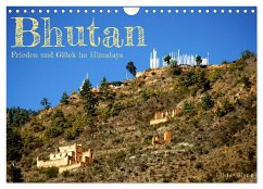 Bhutan - Frieden und Glück im Himalaya (Wandkalender 2024 DIN A4 quer), CALVENDO Monatskalender