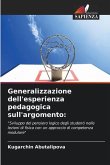 Generalizzazione dell'esperienza pedagogica sull'argomento: