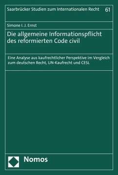 Die allgemeine Informationspflicht des reformierten Code civil (eBook, PDF) - Ernst, Simone I. J.