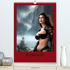 Sinnliche KI - Erotische Kunst aus der Cloud (hochwertiger Premium Wandkalender 2024 DIN A2 hoch), Kunstdruck in Hochglanz