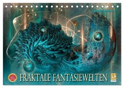 Fraktale Fantasiewelten (Tischkalender 2024 DIN A5 quer), CALVENDO Monatskalender