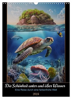 Die Schönheit unter und über Wasser (Wandkalender 2024 DIN A3 hoch), CALVENDO Monatskalender