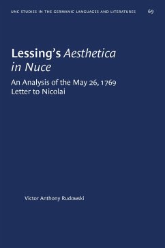 Lessing's Aesthetica in Nuce (eBook, ePUB) - Rudowski, Victor Anthony