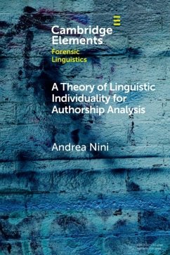 A Theory of Linguistic Individuality for Authorship Analysis - Nini, Andrea (University of Manchester)
