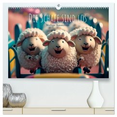 Die Schafe sind los Wollige Aussichten (hochwertiger Premium Wandkalender 2024 DIN A2 quer), Kunstdruck in Hochglanz