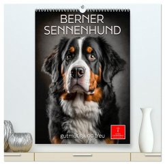 Berner Sennenhund - gutmütig und treu (hochwertiger Premium Wandkalender 2024 DIN A2 hoch), Kunstdruck in Hochglanz