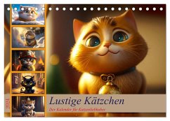 Lustige Kätzchen (Tischkalender 2024 DIN A5 quer), CALVENDO Monatskalender