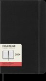 Moleskine 12 Monate Tageskalender 2024, Large/A5, 1 Tag = 1 Seite, Fester Einband, Schwarz