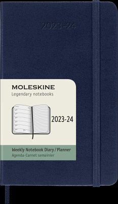 Moleskine 18 Monate Wochen Notizkalender 2023/2024, P/A6, 1 Wo = 1 Seite, Rechts Linierte Seite, Hard Cover, Saphir