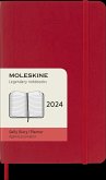 Moleskine 12 Monate Tageskalender 2024, Pocket/A6, 1 Tag = 1 Seite, Weicher Einband, Scharlachrot