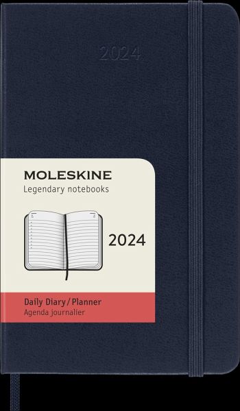 Moleskine 12 Monate Tageskalender 2024, Pocket/A6, 1 Tag = 1 Seite, Fester Einband, Saphir Moleskine 12 Monate Tageskalender 2024, Pocket/A6, 1 Tag = 1 Seite, Fester Einband, Saphir