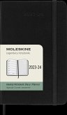 Moleskine 18 Monate Wochen Notizkalender 2023/2024, P/A6, 1 Wo = 1 Seite, Rechts Linierte Seite, Hard Cover, Schwarz