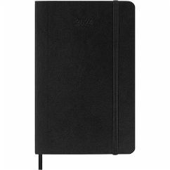 Moleskine 12 Monate Monats Notizkalender 2024, P/A6, 1 Mo = 2 Seiten, Linierte Seiten, Soft Cover, Schwarz