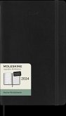 Moleskine 12 Monate Wochen Notizkalender Deutsch 2024, L/A5, 1 Wo = 1 Seite, Rechts Linierte Seite, Soft Cover, Schwarz